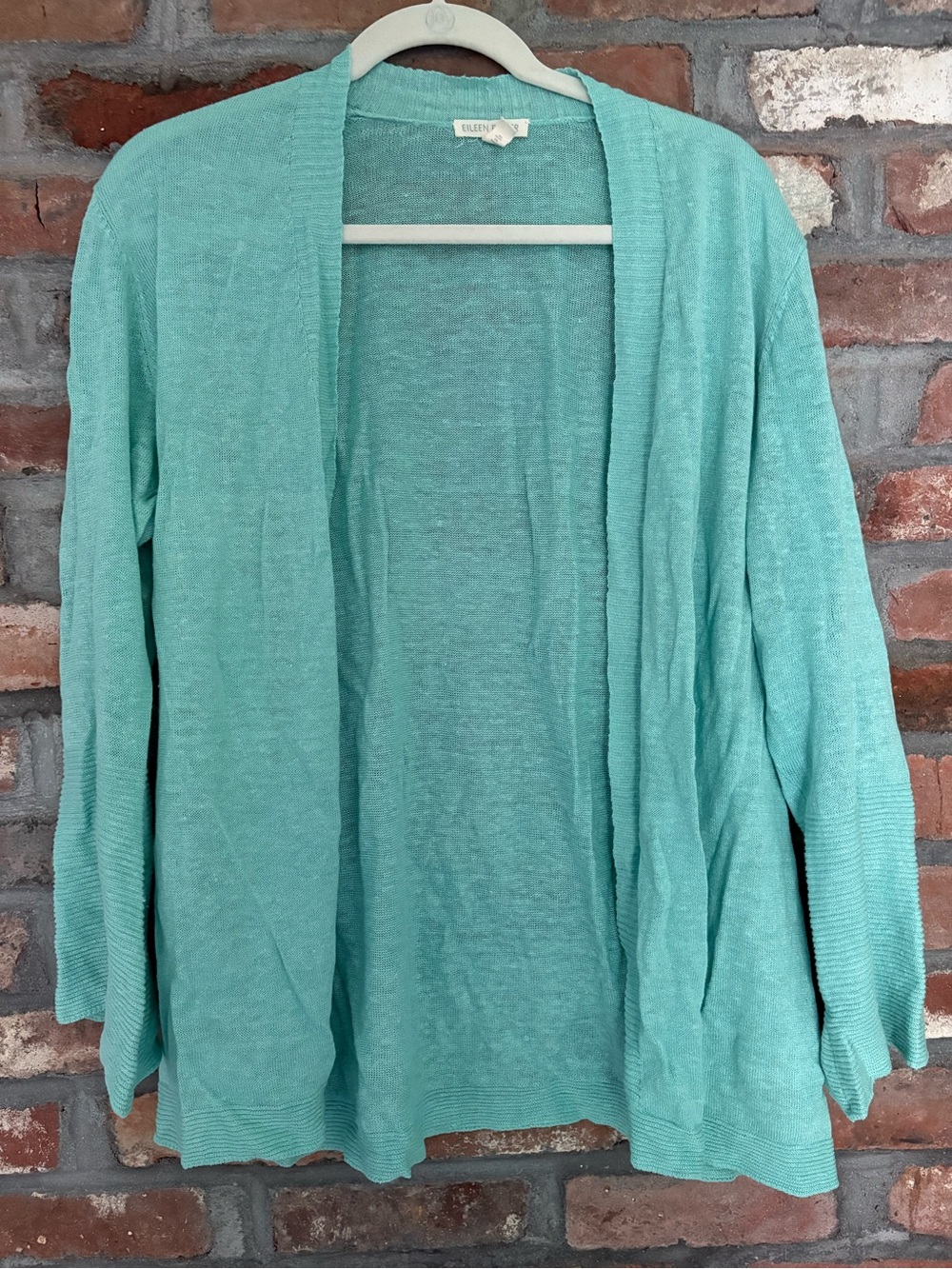 Eileen Fisher Seafoam Open-Front Lightweight Cardigan